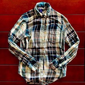 💙Aeropostale Blue & Green Medium Flannel Shirt💚